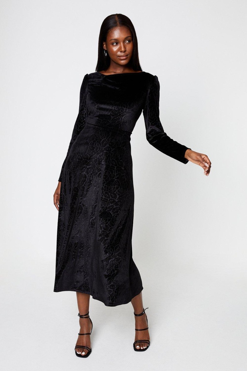 Black Midi Dress by Dorothy Perkins GOOFASH