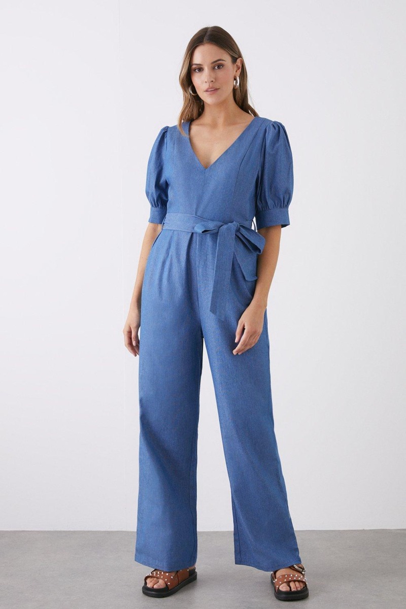 Denim Jumpsuit in Blue for Woman by Dorothy Perkins GOOFASH