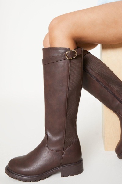 Dorothy Perkins - Knee High Boots Chocolate GOOFASH