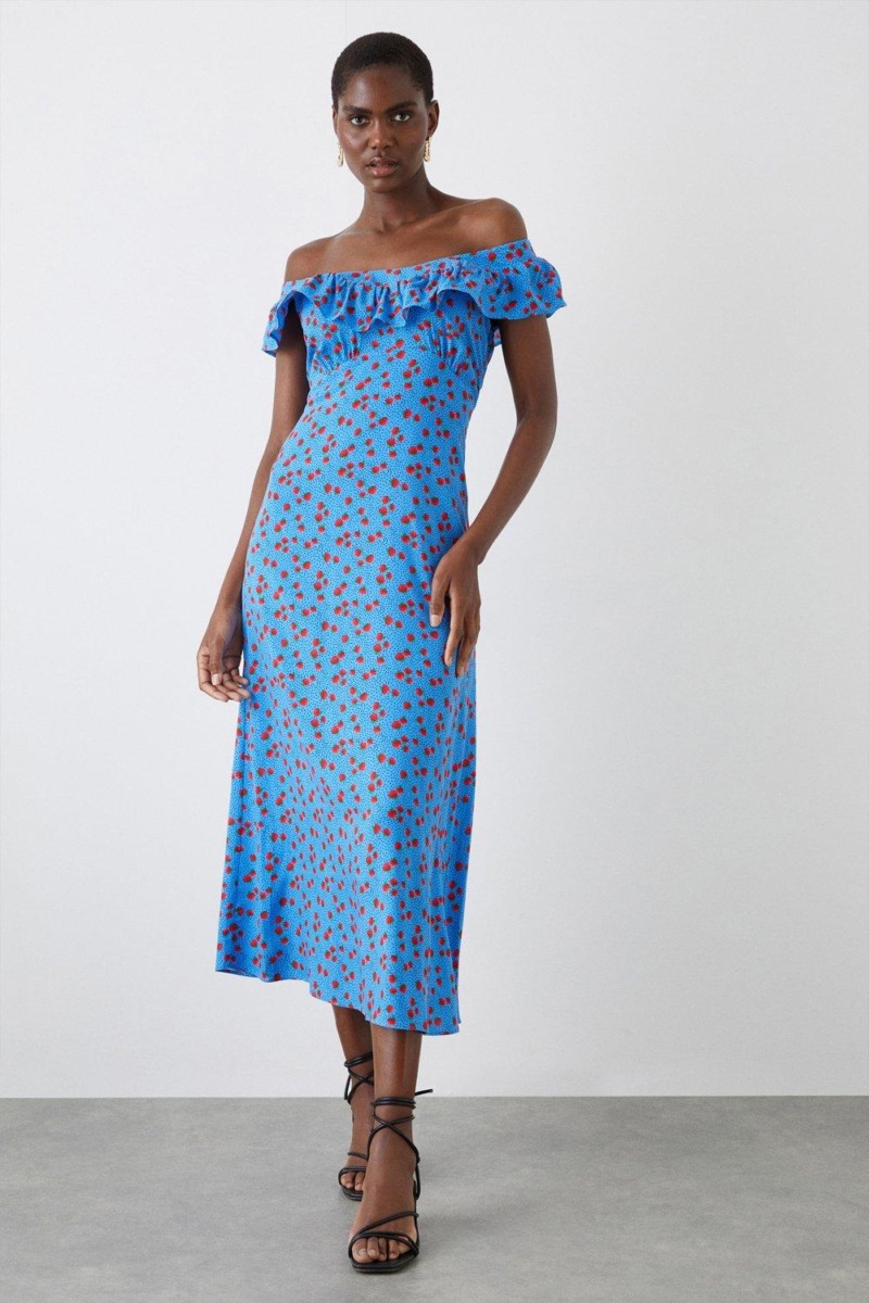 Dorothy Perkins - Ladies Midi Dress in Blue GOOFASH
