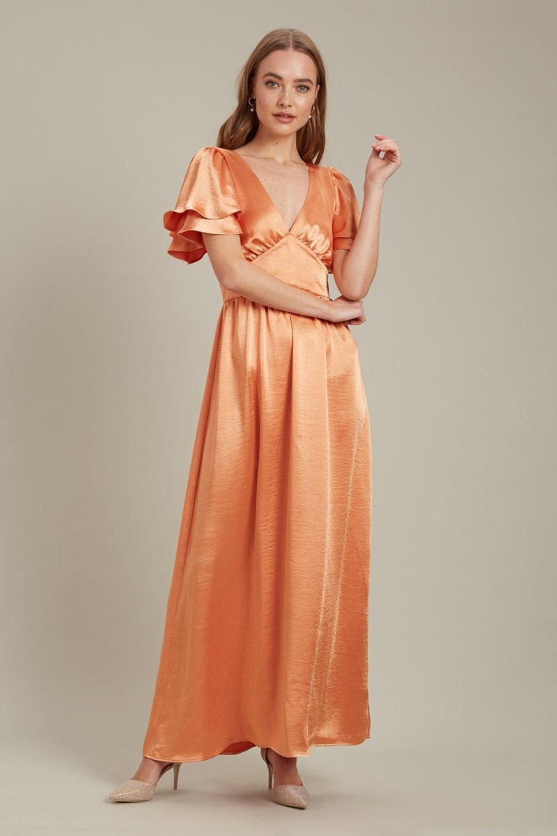 Dorothy Perkins - Maxi Dress Apricot - Ladies GOOFASH