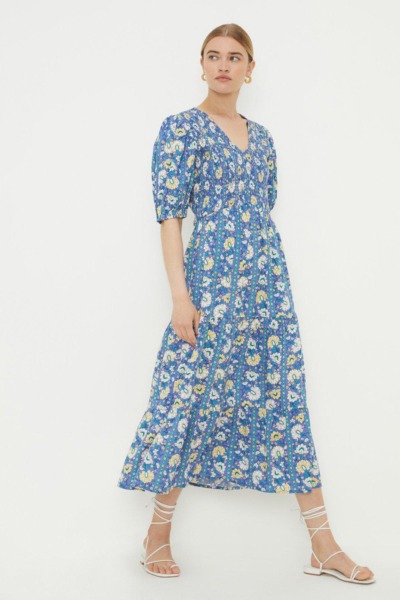 Dorothy Perkins Midi Dress in Blue GOOFASH