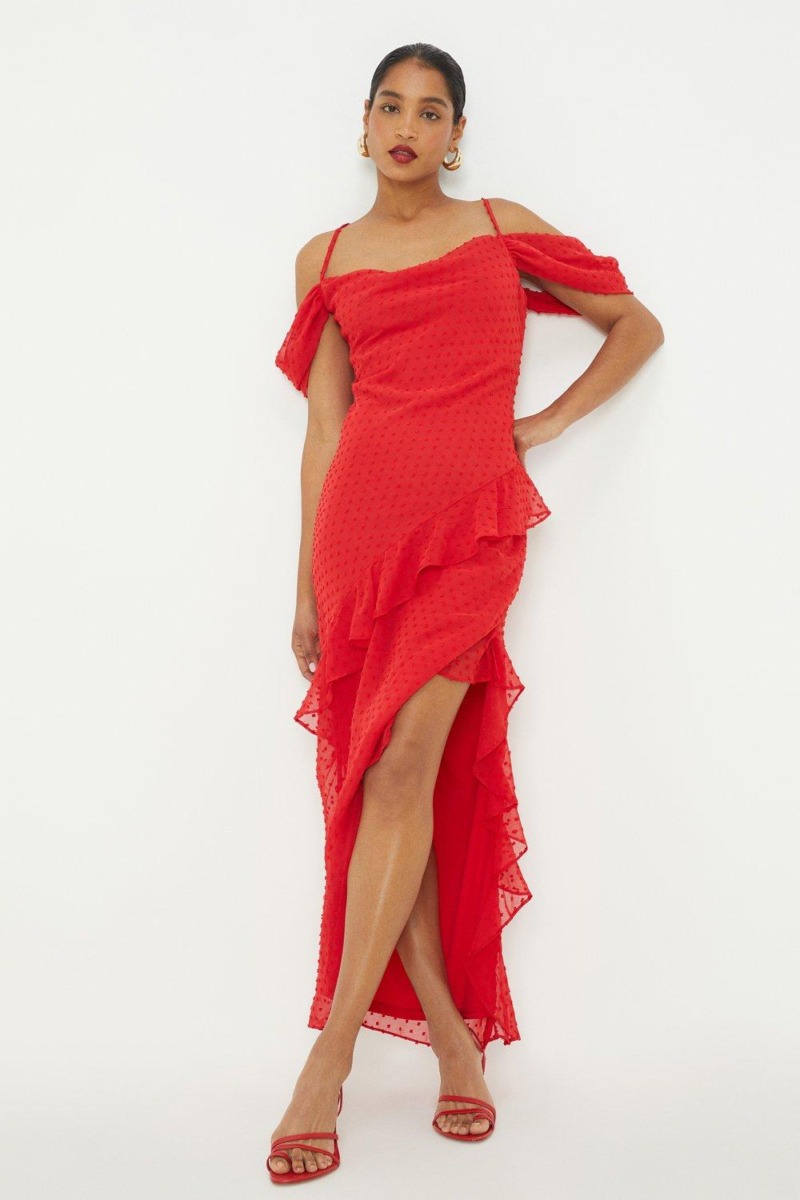 Dorothy Perkins Midi Dress in Red GOOFASH