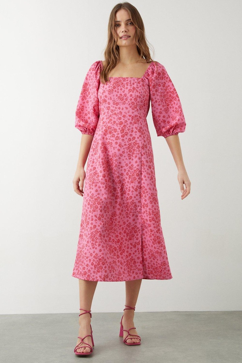 Dorothy Perkins Pink Women's Midi Dress GOOFASH