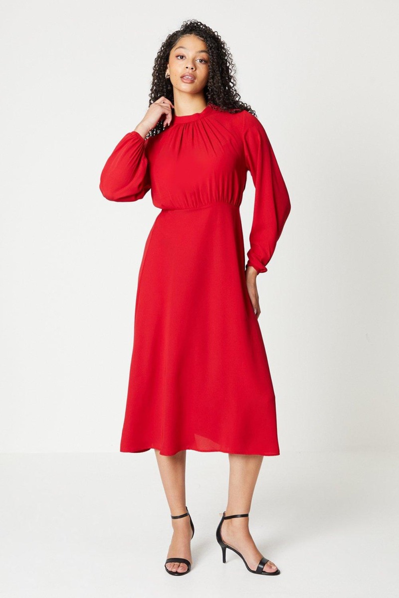 Dorothy Perkins - Women Midi Dress Red GOOFASH