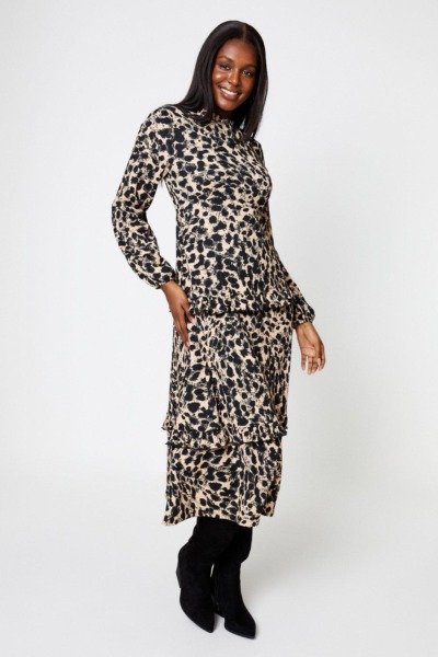 Dorothy Perkins - Womens Midi Dress - Leopard GOOFASH