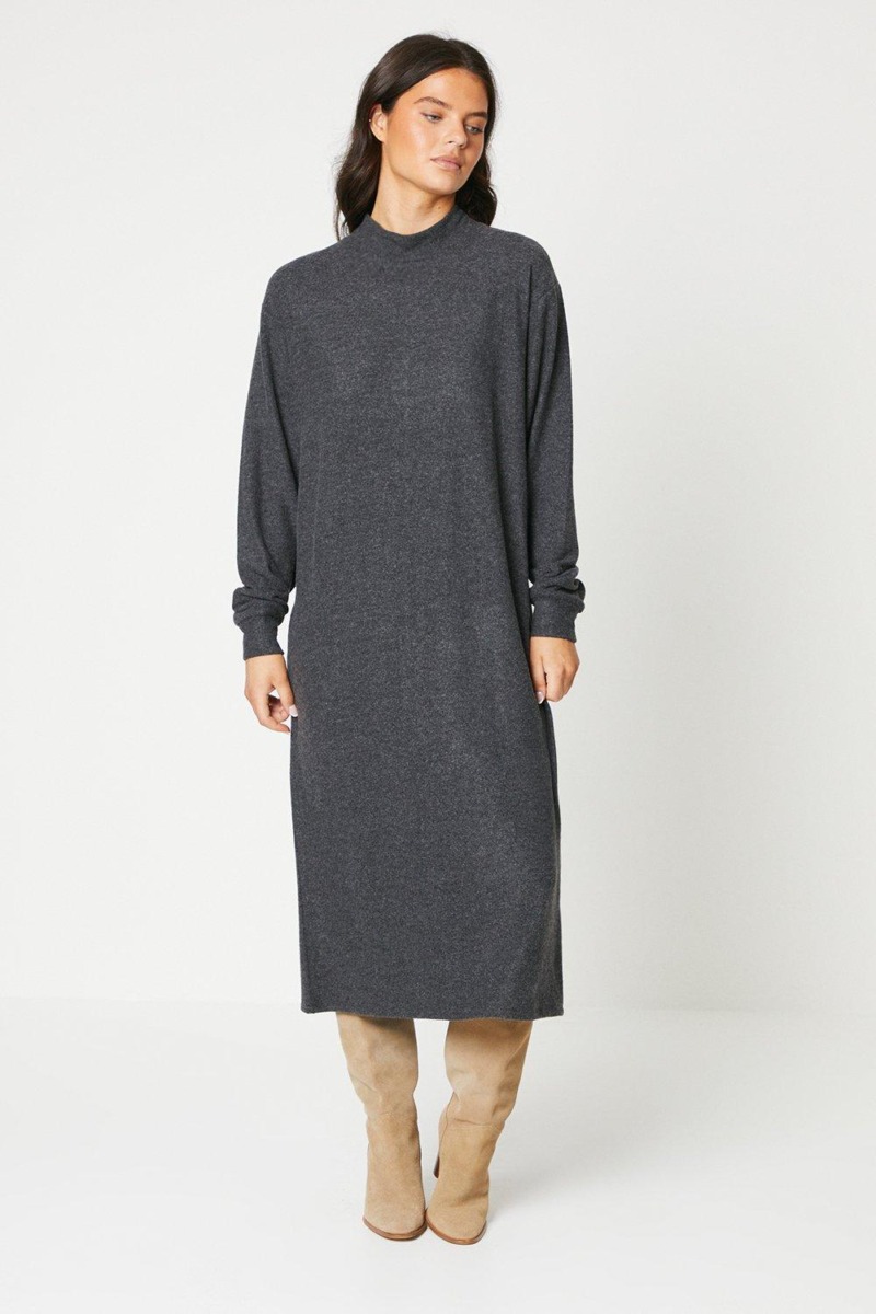 Dorothy Perkins Womens Midi Dress in Grey GOOFASH