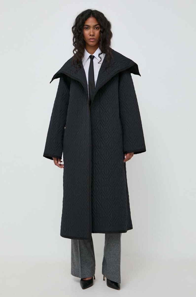 Elisabetta Franchi Ladies Coat in Black Answear GOOFASH