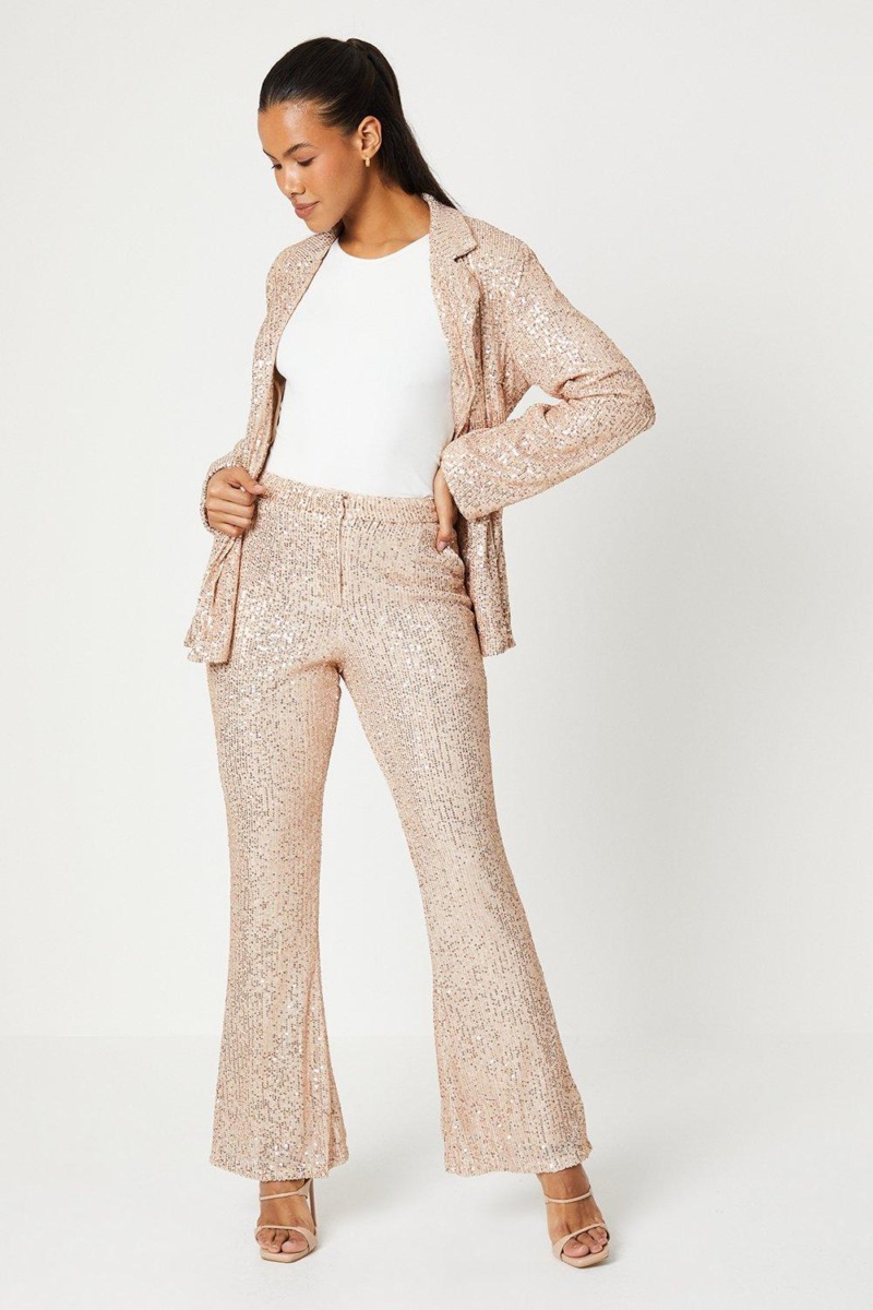 Flared Trousers Champagne for Women at Dorothy Perkins GOOFASH