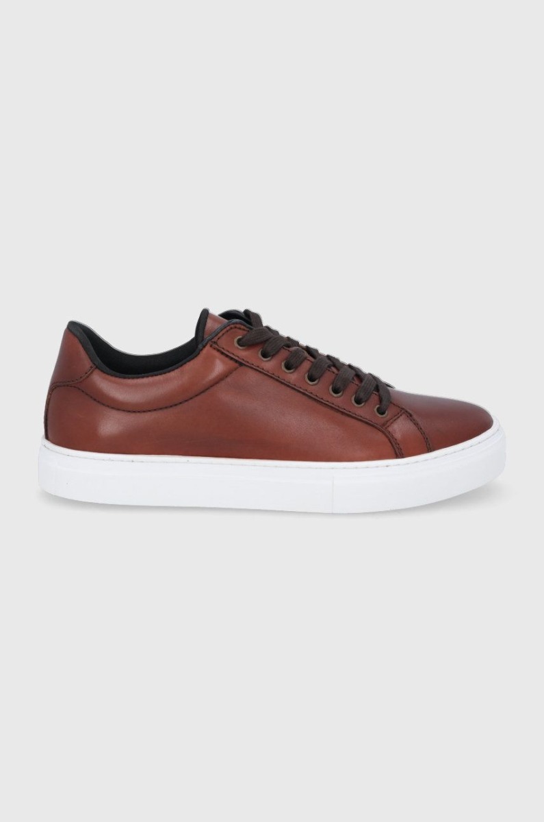 Gent Brown Leather Shoes Answear GOOFASH