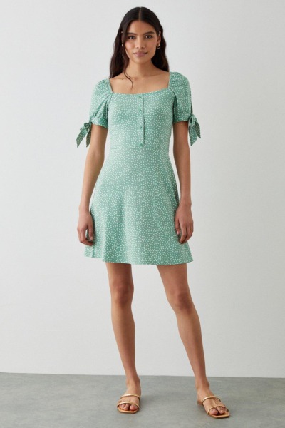 Green Mini Dress Dorothy Perkins Ladies GOOFASH