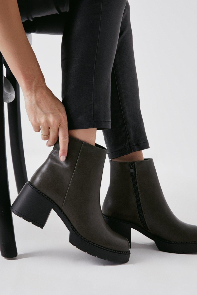Ladies Ankle Boots Green at Dorothy Perkins GOOFASH