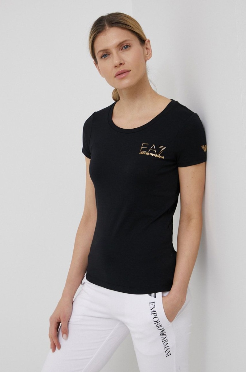 Ladies Black T-Shirt Answear - Armani GOOFASH