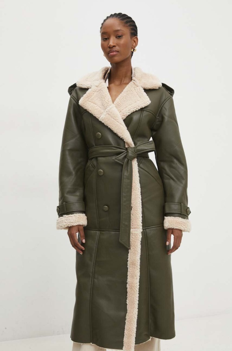 Ladies Green Coat by Answear GOOFASH