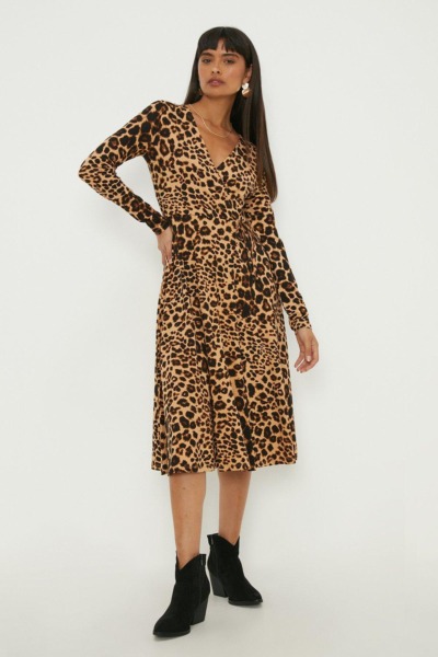 Lady Leopard Midi Dress by Dorothy Perkins GOOFASH