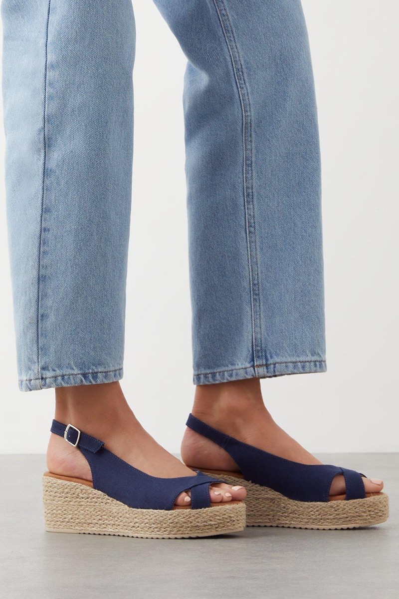Lady Wedges Blue by Dorothy Perkins GOOFASH