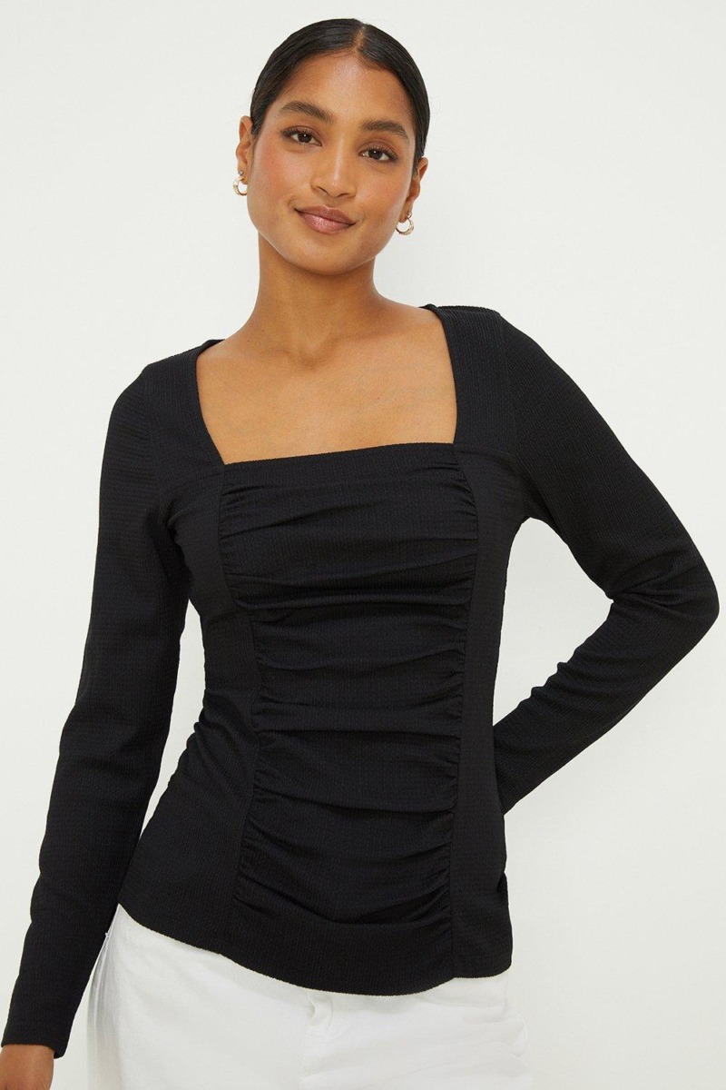 Long Sleeve Top in Black from Dorothy Perkins GOOFASH