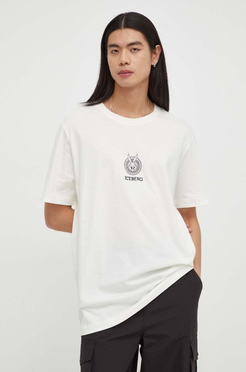 Men T-Shirt - Beige - Answear - Iceberg GOOFASH