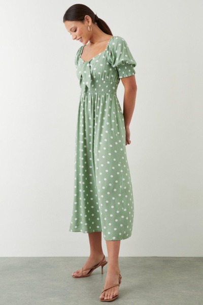 Midi Dress in Green Dorothy Perkins Woman - Dorothy Perkins GOOFASH