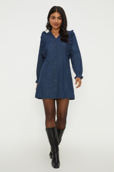 Mini Dress in Blue for Woman by Dorothy Perkins GOOFASH