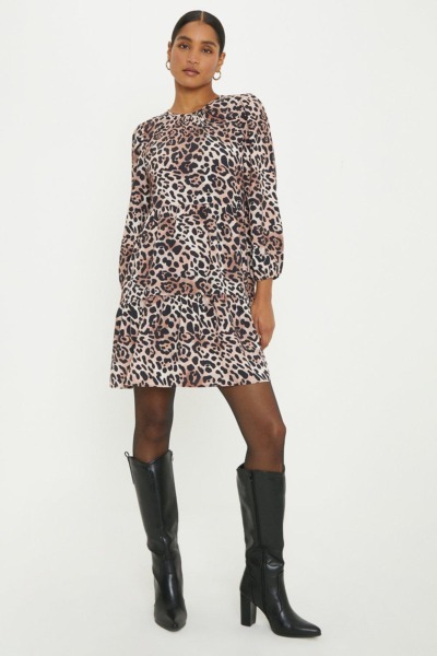 Mini Dress in Leopard at Dorothy Perkins GOOFASH