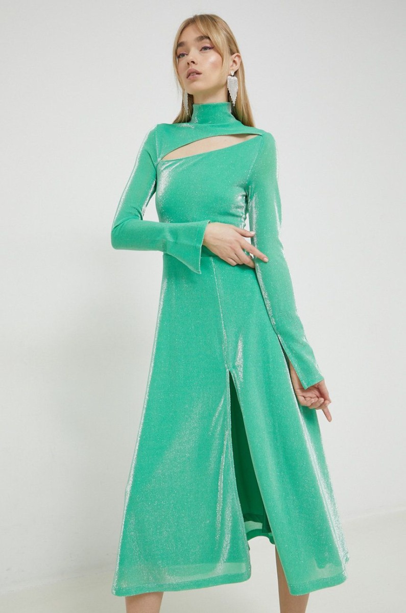 Rotate Dress Green Answear Women GOOFASH