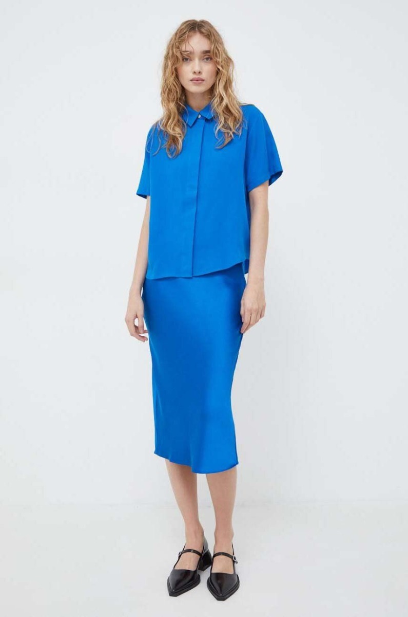 Samsoe Samsoe Women's Skirt Blue - Answear GOOFASH