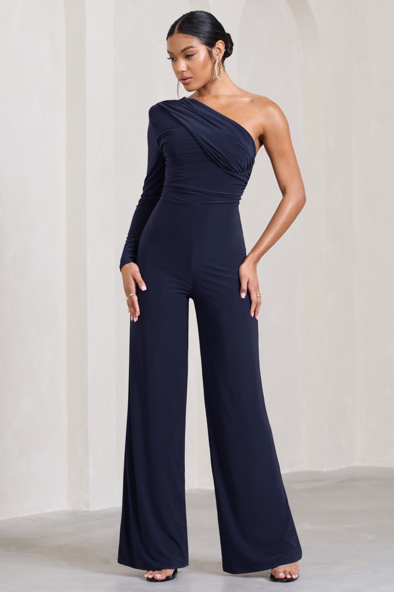 Wide Leg Jumpsuit in Blue for Woman from Club L London GOOFASH