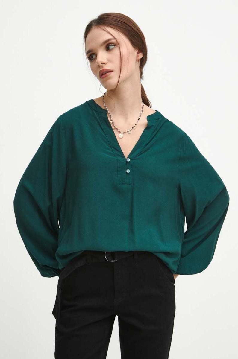 Woman Blouse in Turquoise by Answear GOOFASH