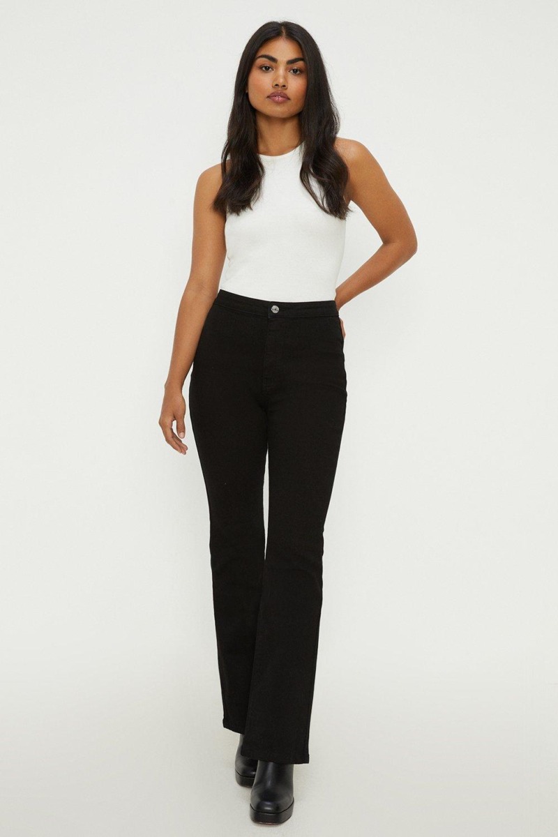 Woman Bootcut Jeans in Black from Dorothy Perkins GOOFASH