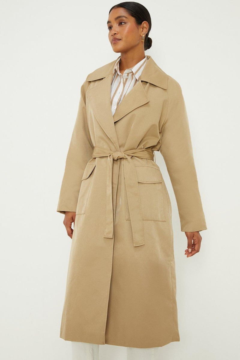 Woman Camel Trench Coat from Dorothy Perkins GOOFASH