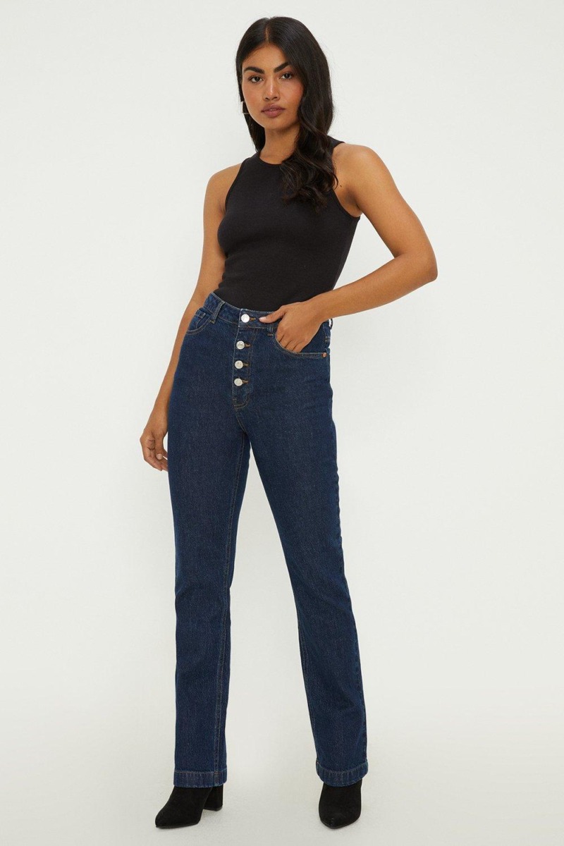 Woman Flared Jeans in Blue by Dorothy Perkins GOOFASH