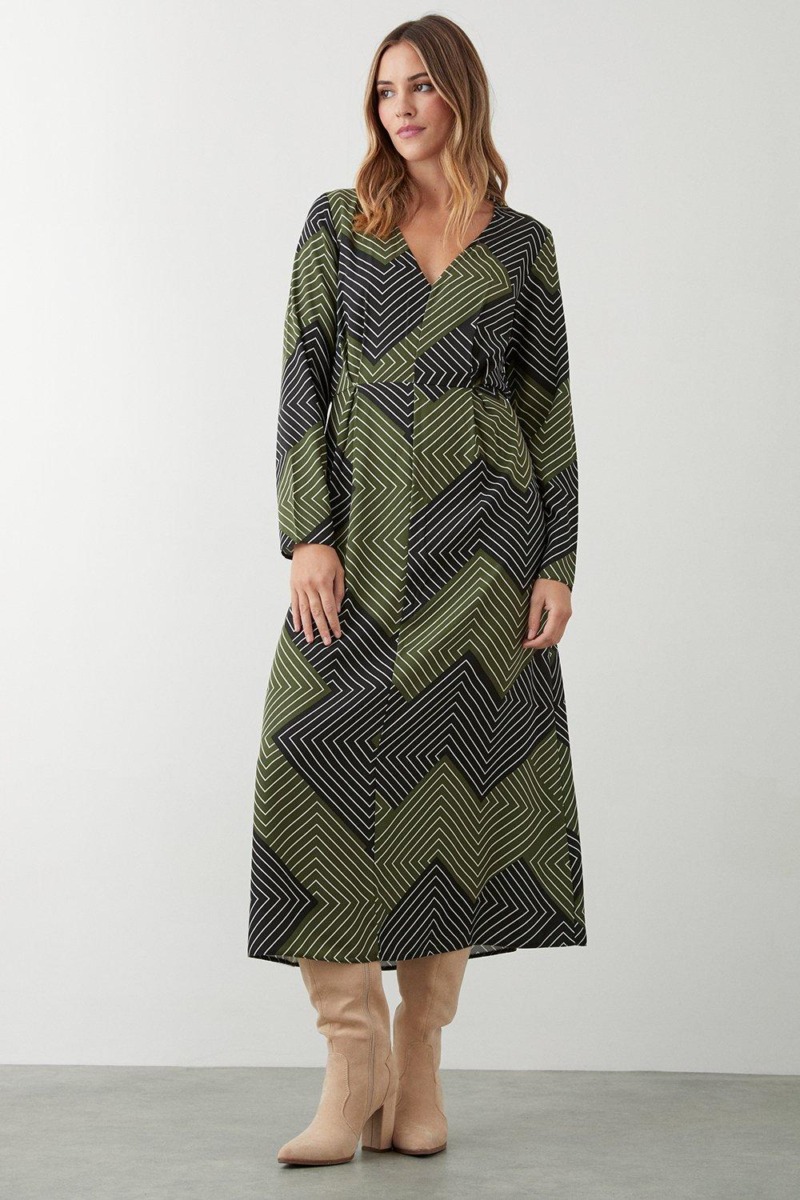 Woman Khaki - Midi Dress - Dorothy Perkins GOOFASH