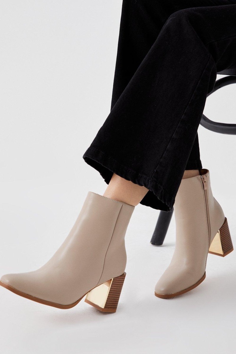 Women Ankle Boots Beige by Dorothy Perkins GOOFASH