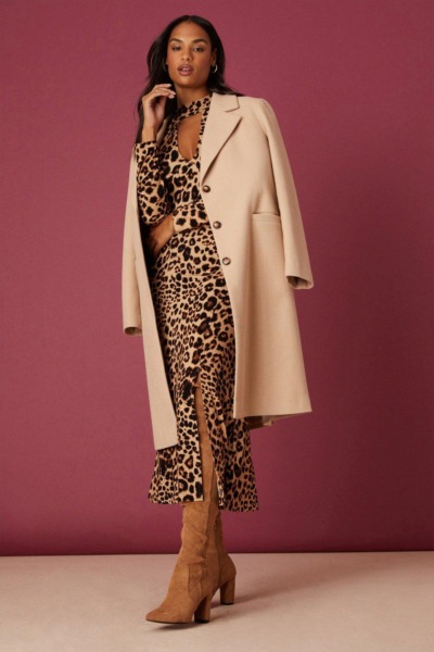 Women Leopard Midi Dress Dorothy Perkins GOOFASH