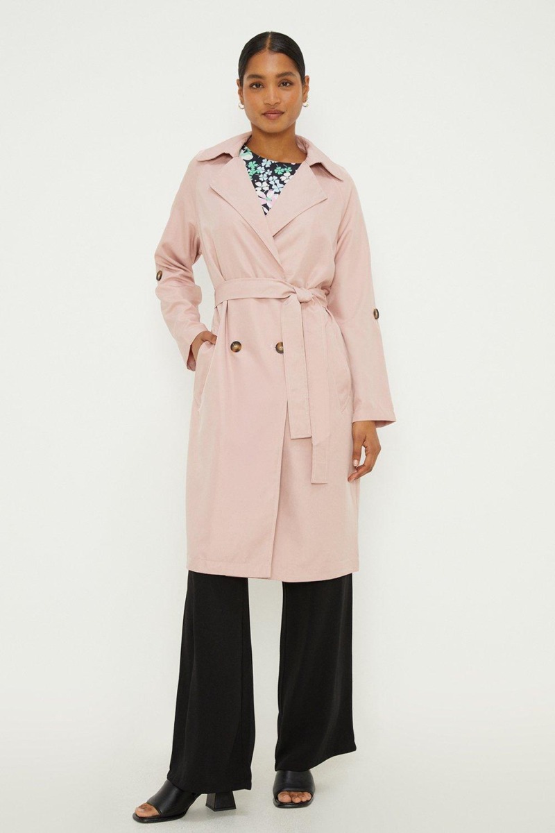 Women Trench Coat Pink by Dorothy Perkins GOOFASH