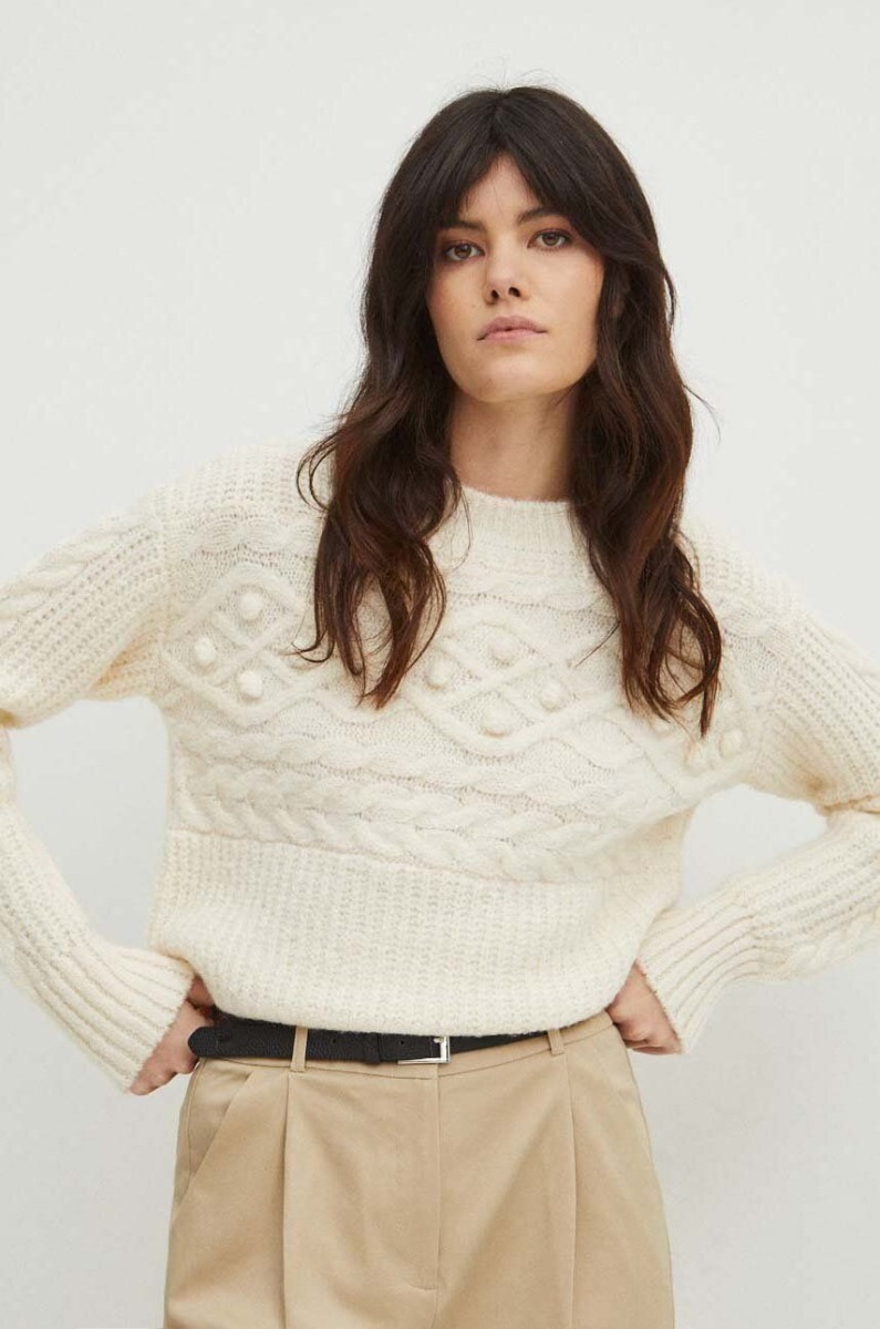 Women's Beige Sweater - Answear GOOFASH