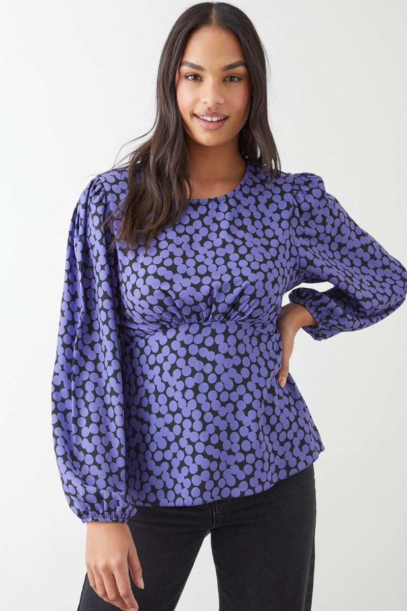 Womens Blouse in Blue at Dorothy Perkins GOOFASH