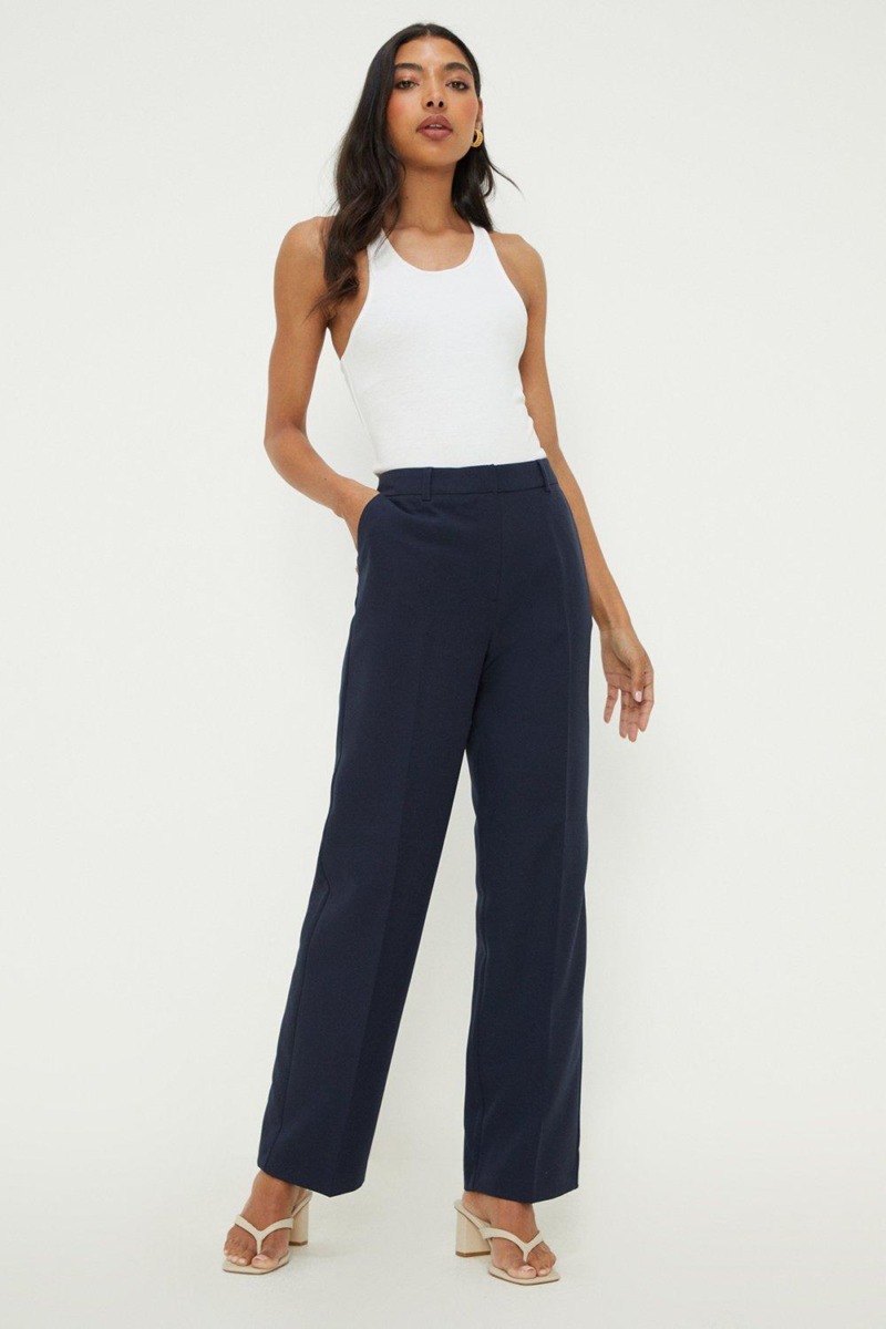 Womens Blue Trousers by Dorothy Perkins GOOFASH