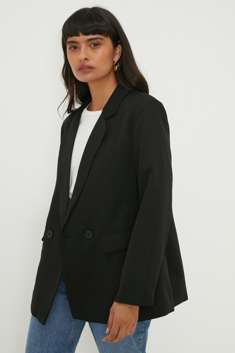 Women's Double Breasted Blazer in Black by Dorothy Perkins GOOFASH