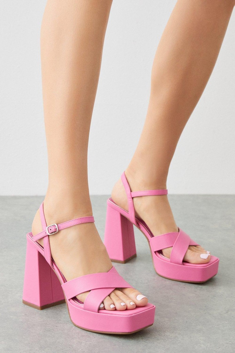Womens Heeled Sandals Pink by Dorothy Perkins GOOFASH