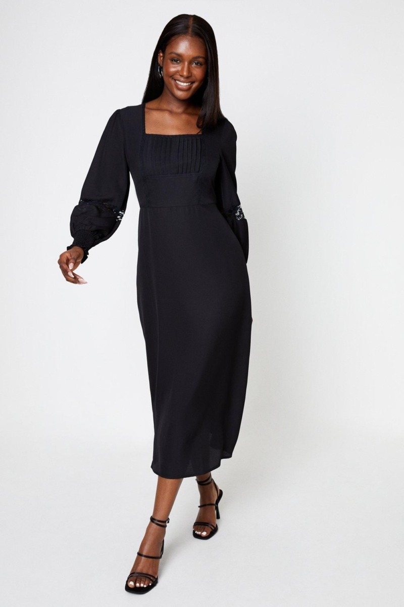 Womens Midi Dress Black from Dorothy Perkins GOOFASH