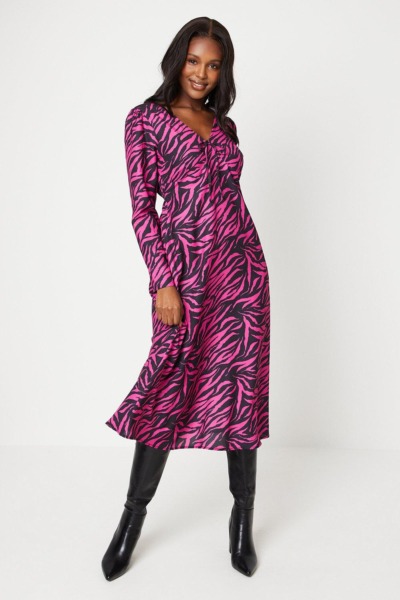 Womens Midi Dress in Zebra - Dorothy Perkins GOOFASH