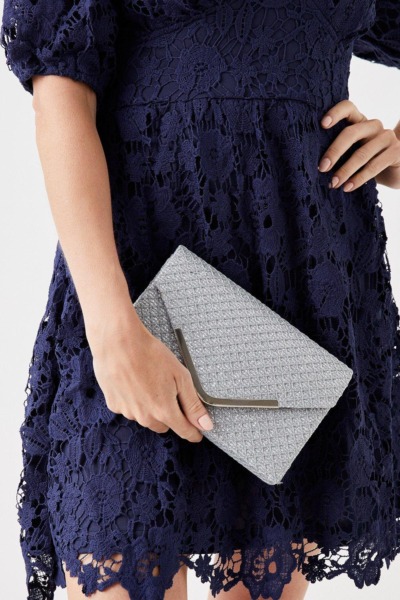Womens Silver Clutches by Dorothy Perkins GOOFASH