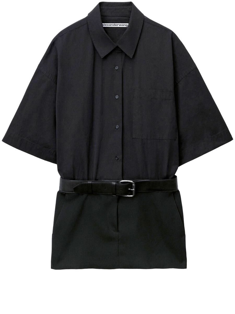 Alexander Wang - Black Lady Shirt Dress Leam GOOFASH