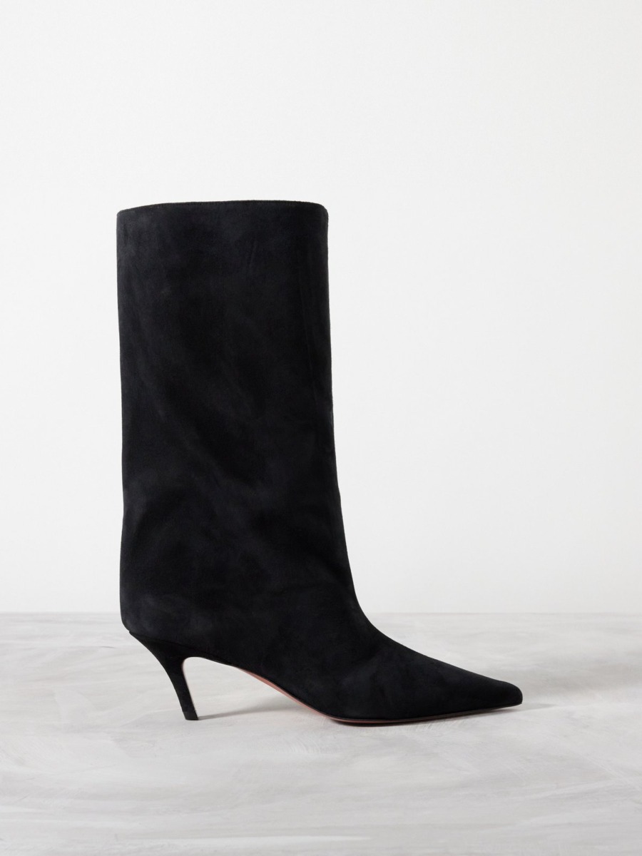 Amina Muaddi - Ankle Boots Black Matches Fashion GOOFASH