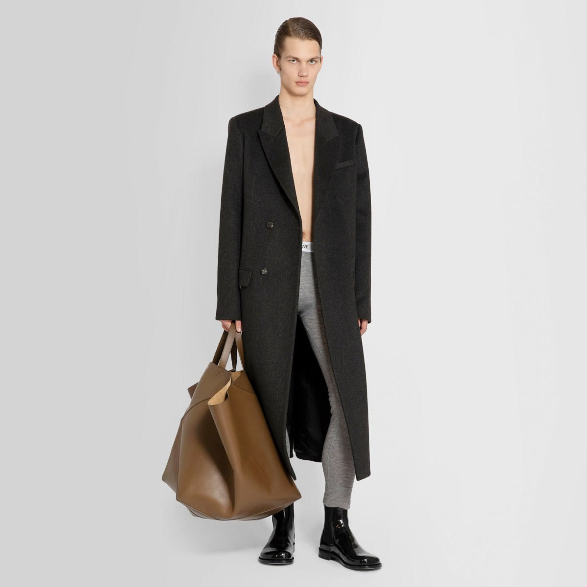Antonioli - Coat in Grey for Man by Loewe GOOFASH