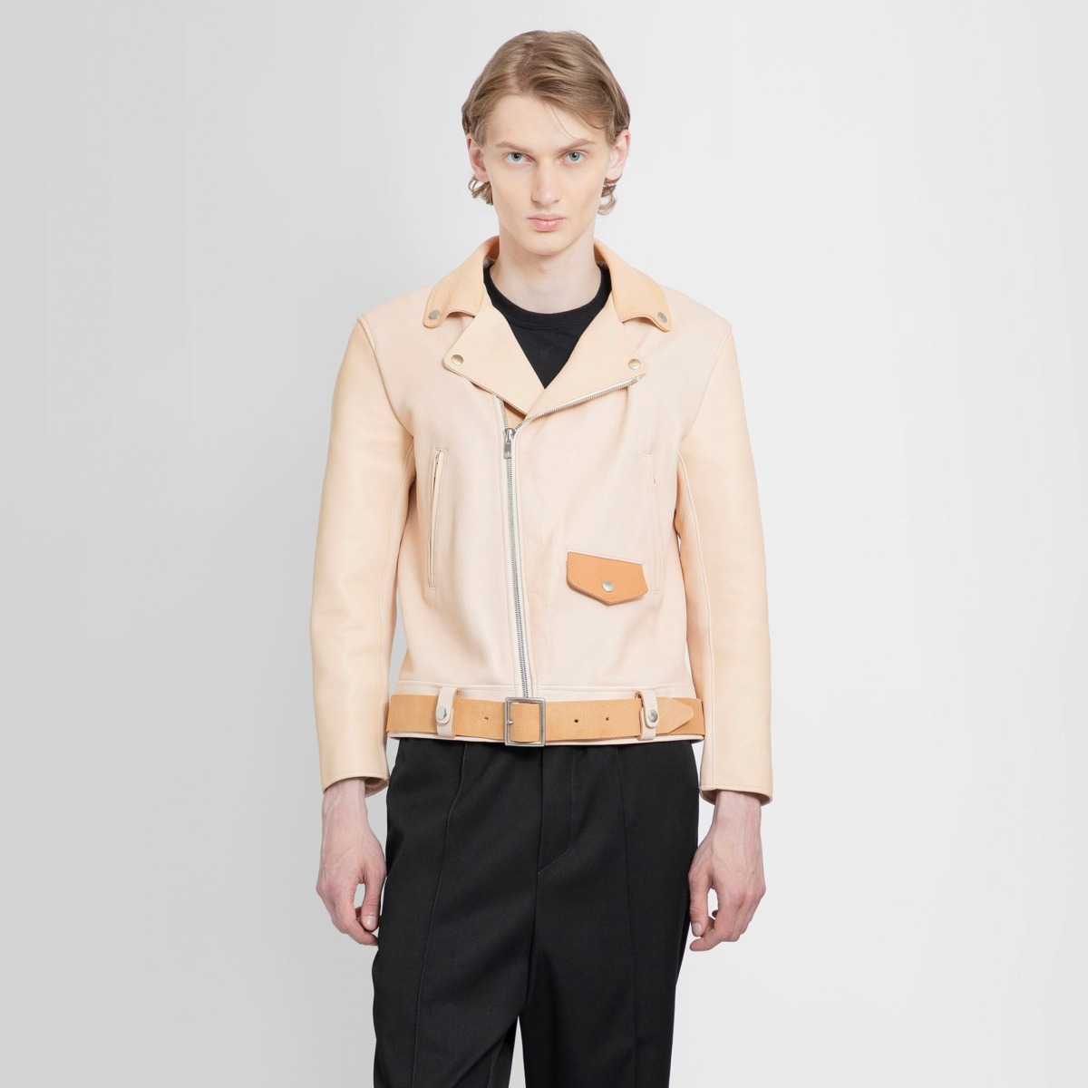 Antonioli Men's Beige Leather Jacket by Hender Scheme GOOFASH
