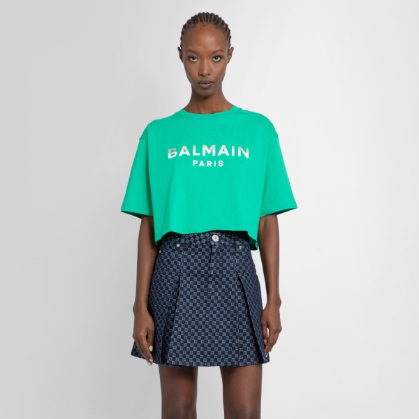 Antonioli - T-Shirt Green - Balmain Women GOOFASH