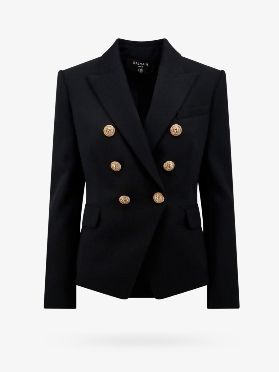 Balmain Black Ladies Blazer Nugnes GOOFASH